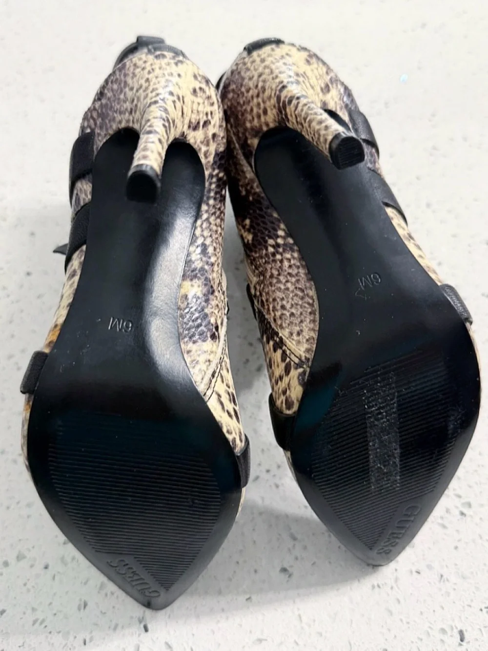 GUESS Paisley 2 Snake Print Ankle Booties Size 6 Pointed Toe Stiletto Heels - Picture 8 of 14